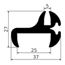 Konelasilista / ikkunatiiviste 5501 lasiura=5mm , seinämä =25mm