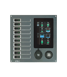 [020022700] Philippi sähkötaulu STV 270 7kpl 10A sulake ja PSL PBUS monitori USB latauspistokkeet