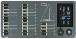 [020022840] Philippi sähkötaulu STV 284 24kpl 10A ja PSL PBUS monitori, ja USB latauspistokkeet