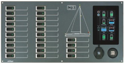 [020022840] Philippi sähkötaulu STV 284 24kpl 10A ja PSL PBUS monitori, ja USB latauspistokkeet