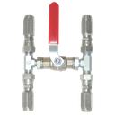 L&S RST By-pass venttiili taipuisalle hydrauliputkelle Ø 8 mm kenttäliittimillä