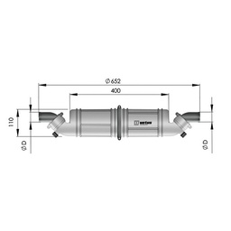 [NLPH45] VETUS vesilukko/äänenvaimennin-yhdistelmä NLPH liitäntä 45mm